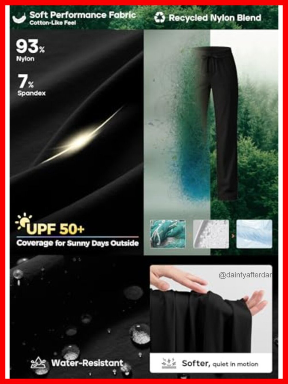 Quick Dry Lightweight Hiking Cargo Pants UPF 50+ Water-Resistant - Picture 2 of 6